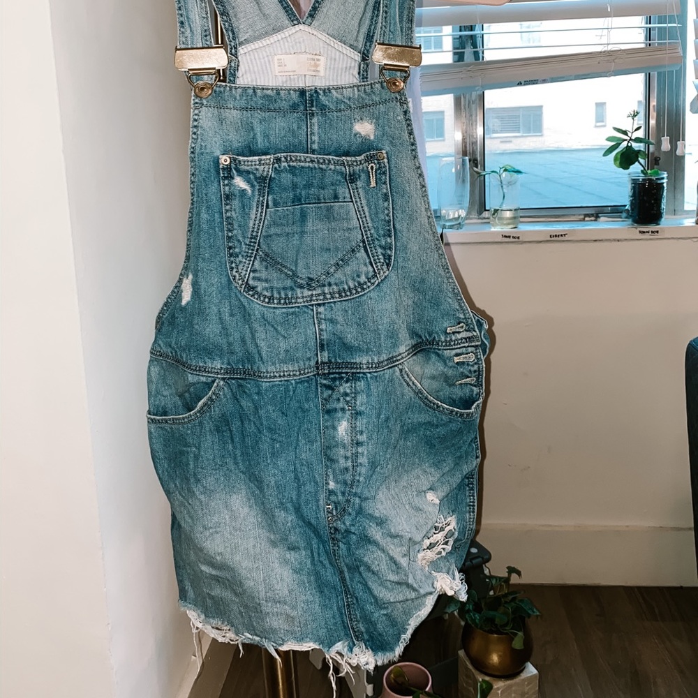Skirt denim overall